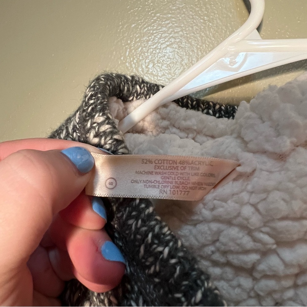 Soybu Laurie Full Zip Sweater Coat Sherpa Hooded Gray S - Picture 9 of 9